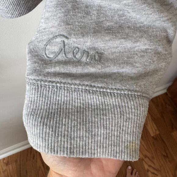 Aeropostale Sweatshirt Women M Gray Blue Sequin Tree Boho Fall Casual Athleisure - Picture 4 of 6